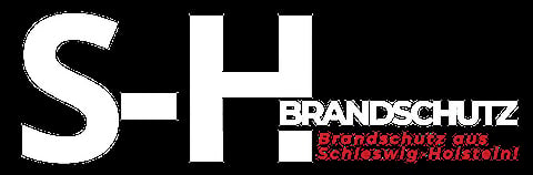 S-H Brandschutz logo with text Brandschutz aus Schleswig-Holstein on black background